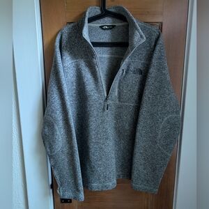 The North Face Gordon Lyons gray 1/4 quarter zip fleece jacket large cozy